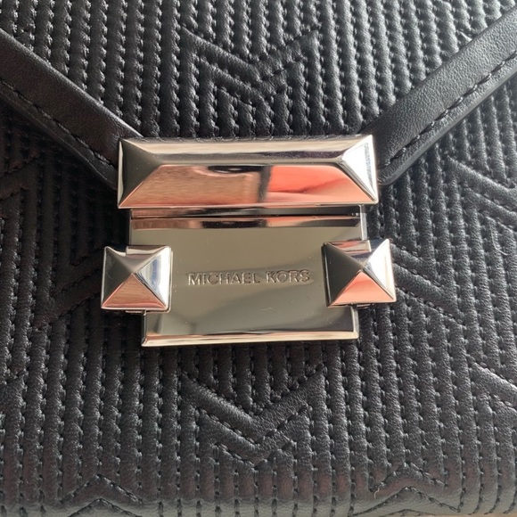 Black Leather Michael Kors Cross Body Bag Whitney - Picture 4 of 5